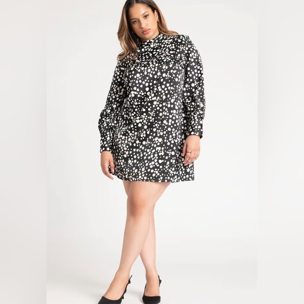 ELOQUII Bishop Sleeve Mini Dress